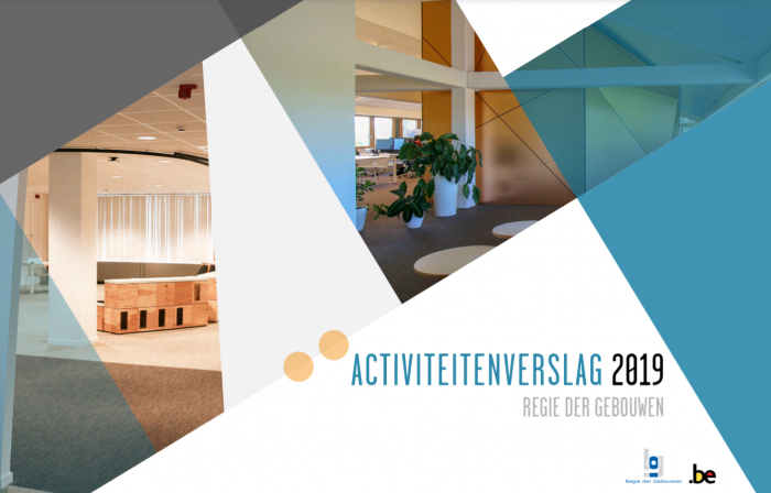 Cover activiteitenverslag Regie der Gebouwen 2019 / Cover rapport d’activité 2019 de la Régie des Bâtiments